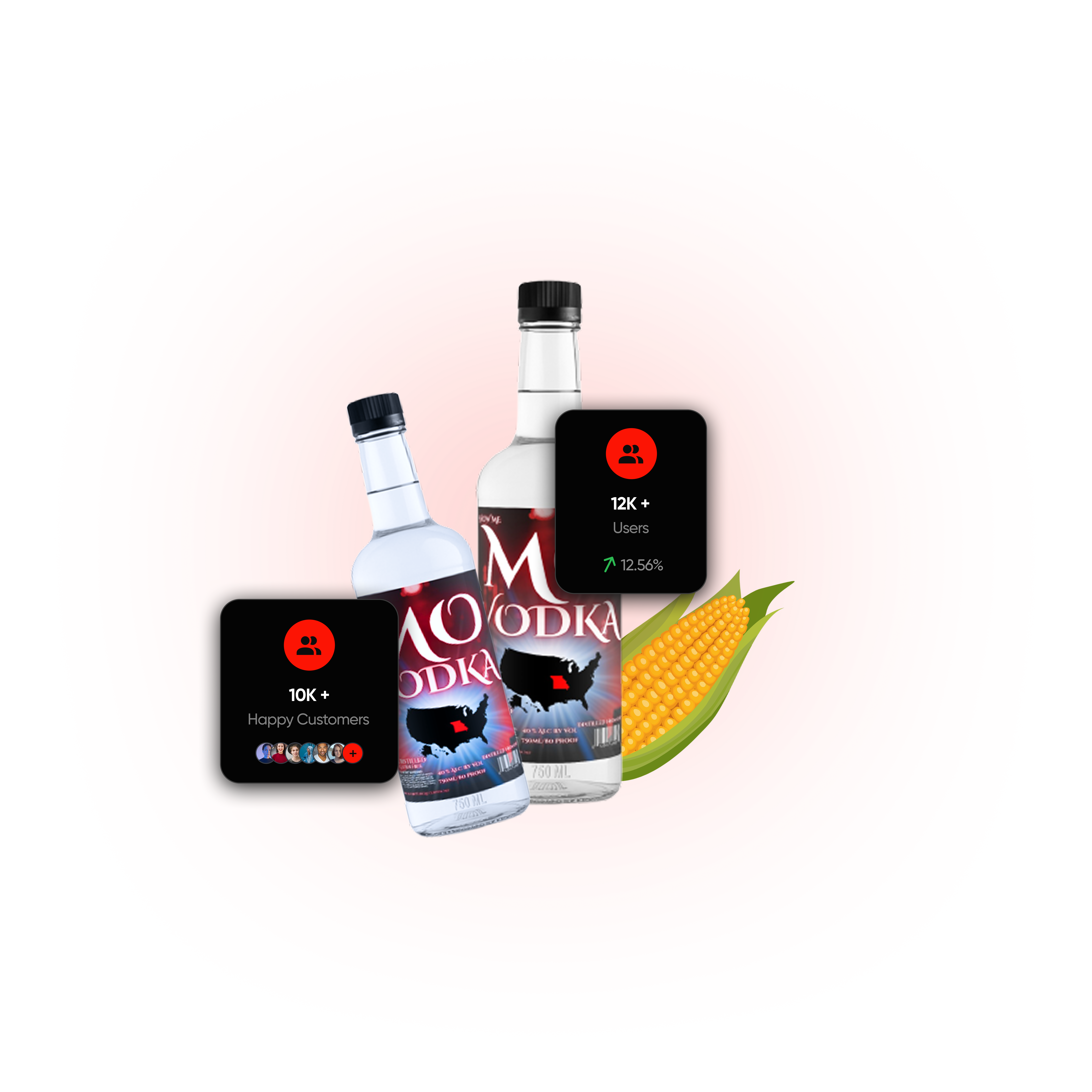 Mo’s Vodka bottle and glass